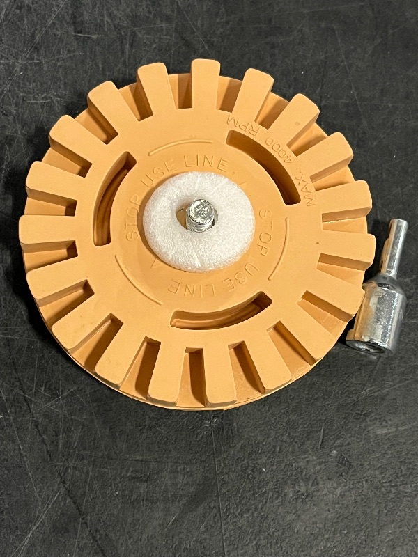 Photo 1 of 4 inch Serrated Rubber Eraser Wheel,Decal Remover Eraser Wheel- Adhesive Remover Tool, Pinstripe, Sticker, Vinyl Removal Tool Kit for Cars, RVs
