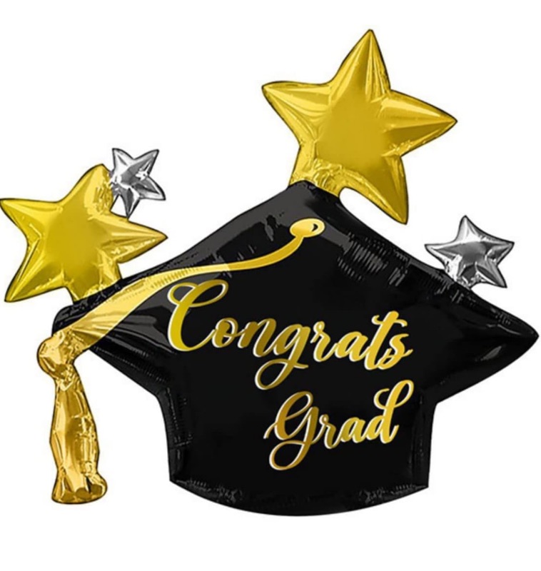 Photo 1 of Graduation Balloons, One "Congrats Grad" Balloon with Random Letter Balloons 