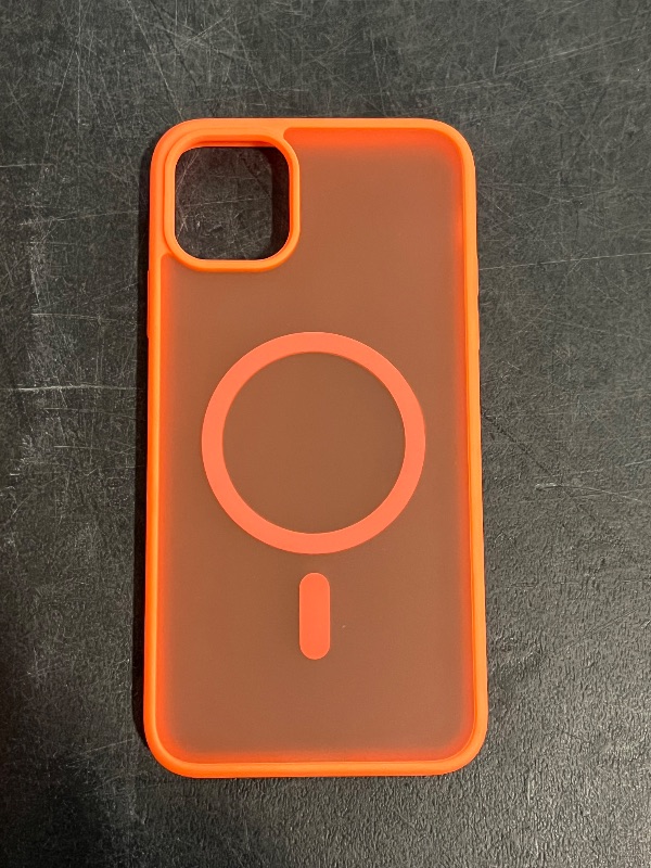 Photo 1 of FNTCASE for iPhone 11 Pro-Max Case: Matte Magnetic Phone Cases Compatible with Magsafe Slim Anti Yellowing Military Grade Drop Protection Rugged Protective Translucent Cell Phone Cover (C-Orange)