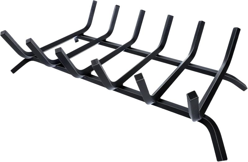 Photo 1 of Fireplace Grate,Fireplace Log Holder,21 inch Heavy Duty Solid Cast Iron FIrewood Log Burning Rack for Inside The Fireplace Accessories Outood Fire Pit Kindling Fireplace Tools