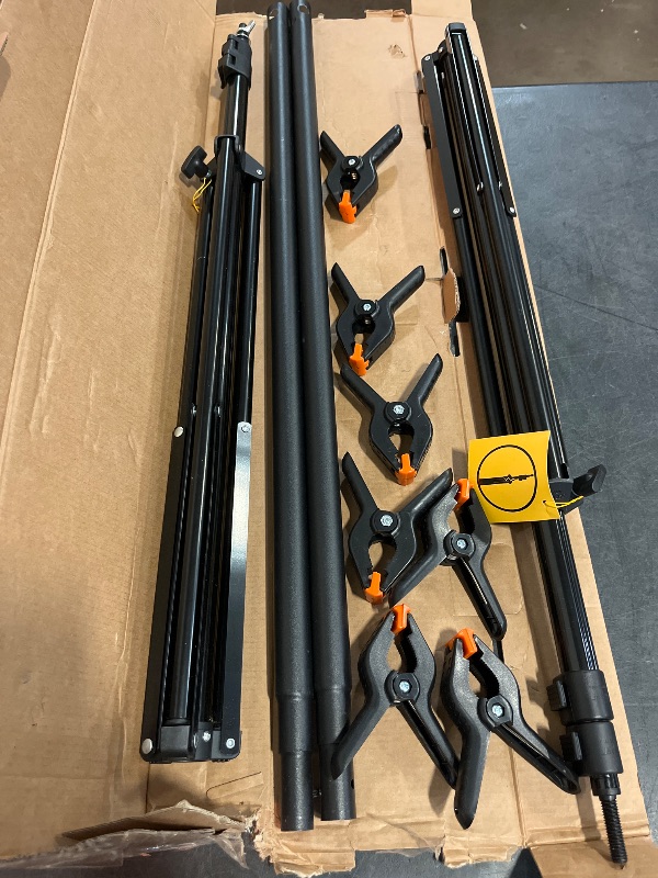 Photo 1 of EMART Backdrop Stand 10x7ft(WxH) Photo Studio Adjustable Background Stand Support kit with 2 Crossbars, 8 Clamps, 2 Sandbags and Carry Bag for Parties, Events Decoration, Wedding, Photography
