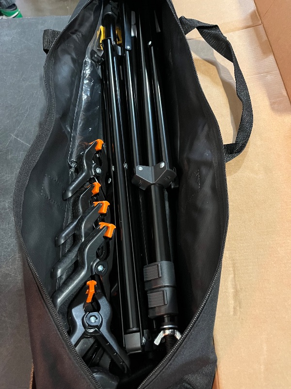 Photo 1 of EMART Backdrop Stand 10x7ft(WxH) Photo Studio Adjustable Background Stand Support kit with 2 Crossbars, 8 Clamps, 2 Sandbags and Carry Bag for Parties, Events Decoration, Wedding, Photography
