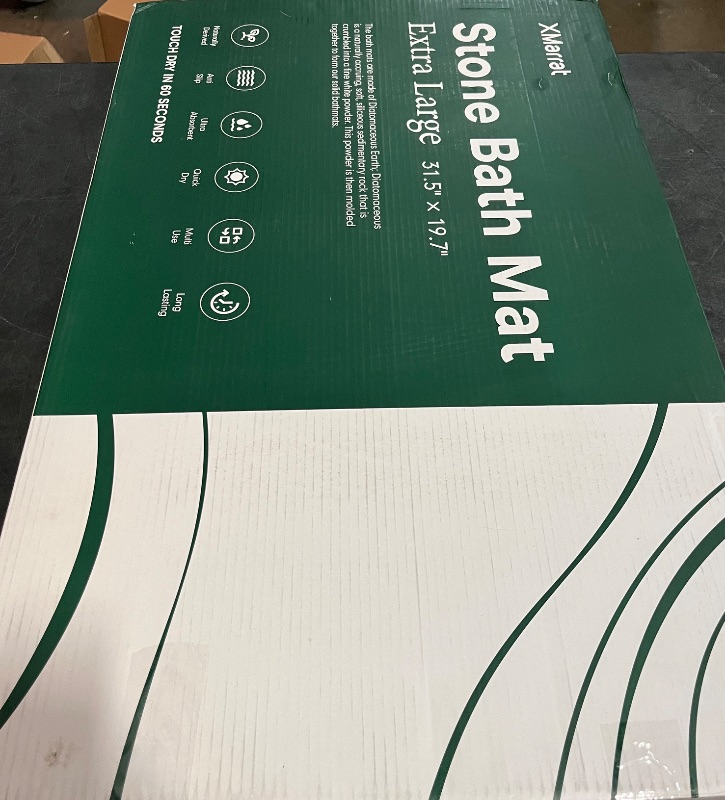 Photo 1 of Large Stone Bath Mat, Super Absorbent Diatomaceous Earth Bath Mat Large, Quick Drying Non-Slip Diatomite Stone Bath Mats for Bathroom, Easy to Clean (Dark Grey, Extra Large 31.5" x 19.7")