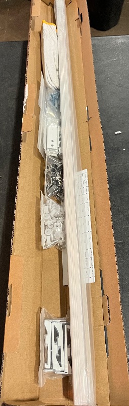 Photo 1 of Ceiling Curtain Track, Ceiling Wall Mount Room Divider Curtains Track Rods Heavy Duty Ceiling Track Curtain Rail, RV Ceiling Track for Curtains with Rollers Hooks Clips for 3-6ft, White