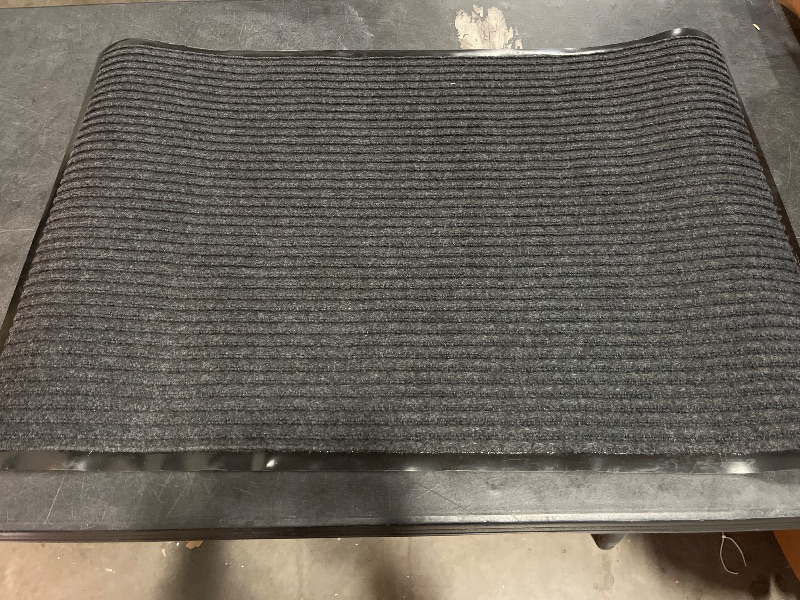 Photo 1 of Front Door Mat 23"X35" ,Heavy Duty Indoor Outdoor Doormat, Non-Slip Welcome Mats for Entryway, Rubber Backing Low Profile Commercial Door Mats, Black Stripe
