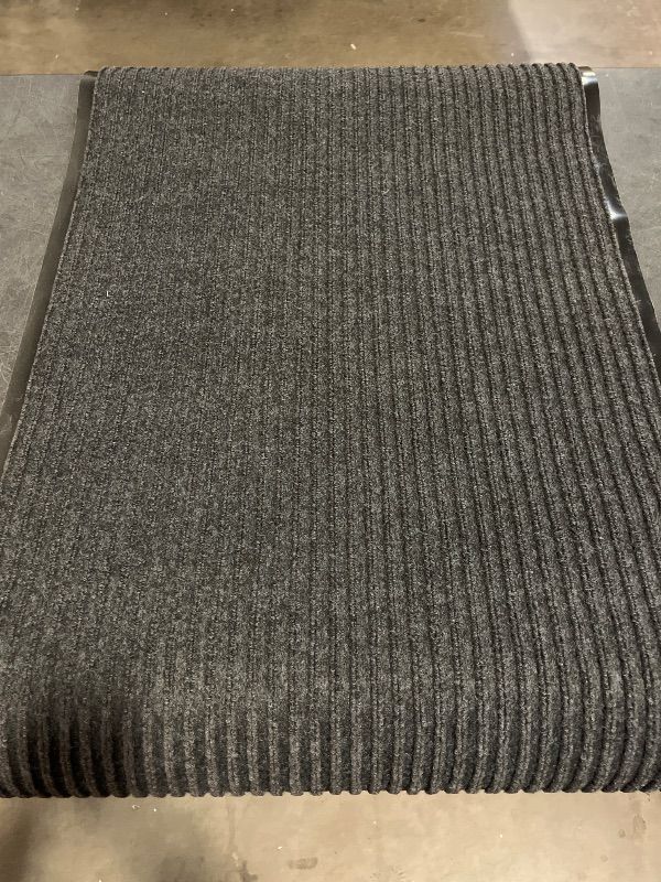 Photo 1 of Front Door Mat 23"X35" ,Heavy Duty Indoor Outdoor Doormat, Non-Slip Welcome Mats for Entryway, Rubber Backing Low Profile Commercial Door Mats, Black Stripe

