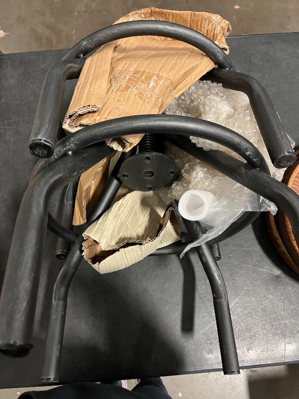 Photo 1 of LOKKHAN Set of 2 Rustic Industrial Bar Stool-24-30 Adjustable Metal Swivel Wooden Top Barstools-Counter Height Extra Tall Bar Height-Vintage Farmhouse Kitchen Breakfast Cafe Stool-with Backrest
