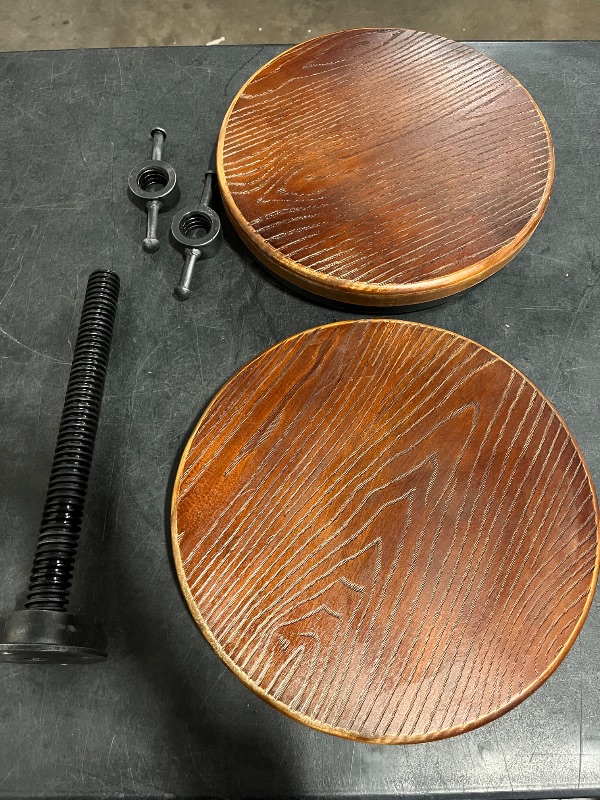 Photo 1 of LOKKHAN Set of 2 Rustic Industrial Bar Stool-24-30 Adjustable Metal Swivel Wooden Top Barstools-Counter Height Extra Tall Bar Height-Vintage Farmhouse Kitchen Breakfast Cafe Stool-with Backrest
