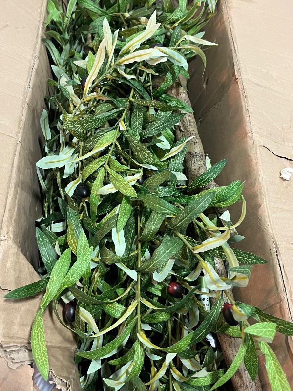 Photo 1 of Artificial Olive Tree 7FT Tall Faux Silk Plant for Home Office Decor Indoor Fake Potted Tree with Wood Branches and Fruits