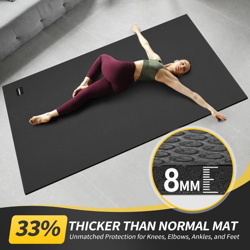View 1 of CAMBIVO Yoga Mat for Women and Men, Extra Long and Wide Exercise Mat(72"x48"/84"x30"), Large Non Slip Workout Mat for Yoga, Pilates, Fitness, Barefoot Workouts, Home Gym Studio
