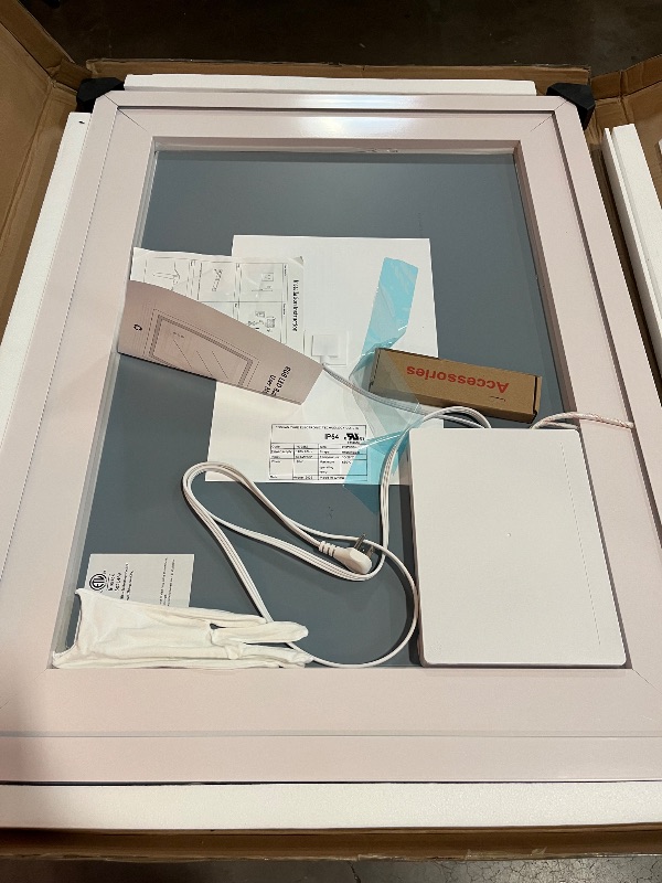 Photo 1 of 36x28 Inch RGB LED Bathroom Mirror Front Light and RGB Backlit Lighted Vanity Mirror for Bathroom Wall Mounted Dimmable Anti Fog Memory Shatter-Proof IP54 Waterproof Horizontal/Vertical