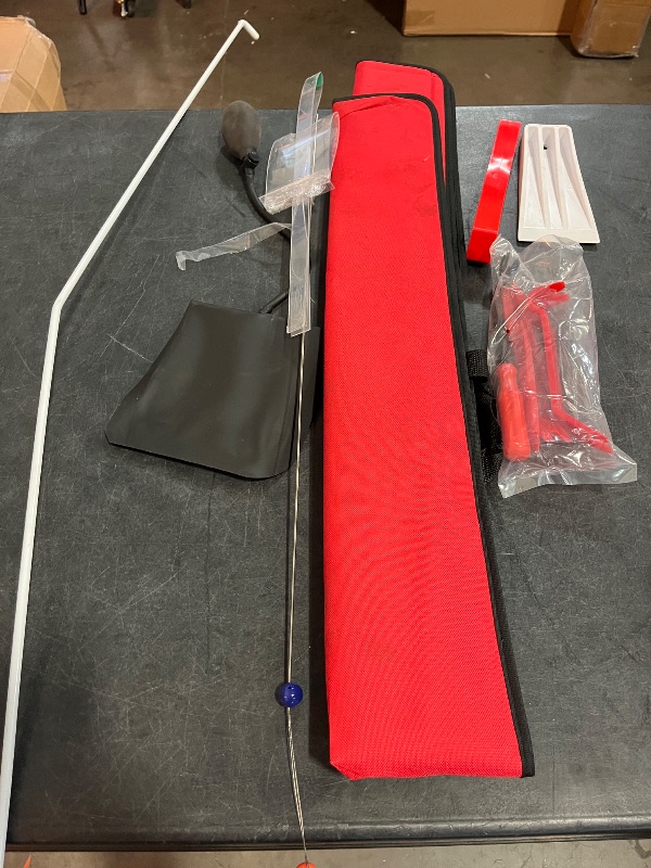 Photo 1 of 55 inch Long Reach Tools Kit, with J-Hook,Air Wedge Pump,Non-Marring Wedge,Trim Removal Tool and Carry Bag -13 Pack
