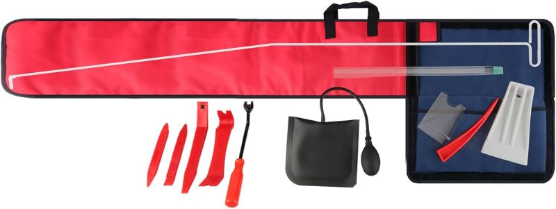Photo 1 of 55 inch Long Reach Tools Kit, with J-Hook,Air Wedge Pump,Non-Marring Wedge,Trim Removal Tool and Carry Bag -13 Pack
