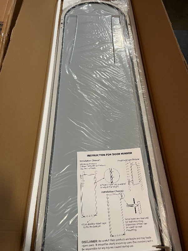 Photo 1 of Hasipu Door Mirror Full Length, 47.2 x 15.7 Inch Full Body Wall Mirror Over The Door Hanging Mirror for Bedroom, Living Room, Cloakroom White