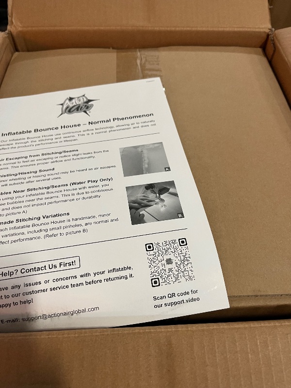 Photo 1 of ACTION AIR Bounce House, Inflatable Bounce House with Air Blower, Bouncy Castle with Durable Sewn and Extra Thick, Family Backyard Jump House, Great Gift for Kids
