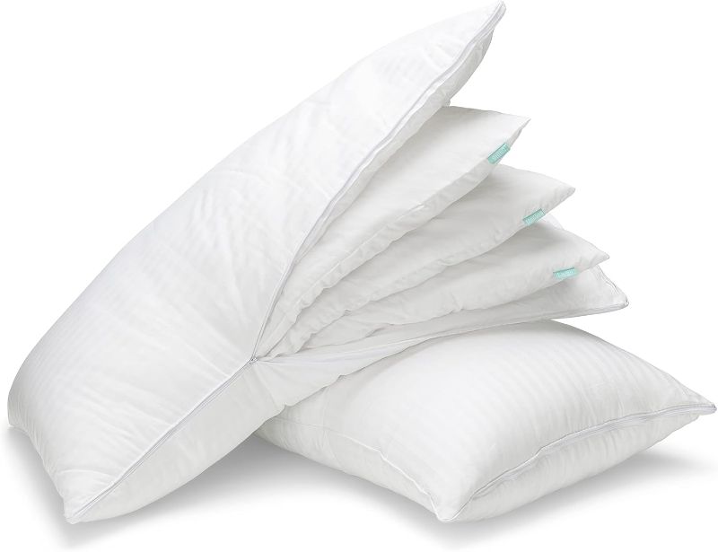 Photo 1 of EverSnug Adjustable Layer Luxury Set of 2 Pillows for Side, Front & Back Sleepers, Cooling Hotel Pillows with 3 Layers, Goose Feather Pillow for Sleeping, Neck & Back Support King 
