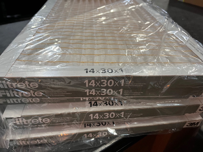 Photo 1 of Filtrete 14x30x1 Air Filter, MPR 300, MERV 5, Clean Living Basic Dust 3-Month Pleated 1-Inch Air Filters, 6 Filters (Pack of 1)