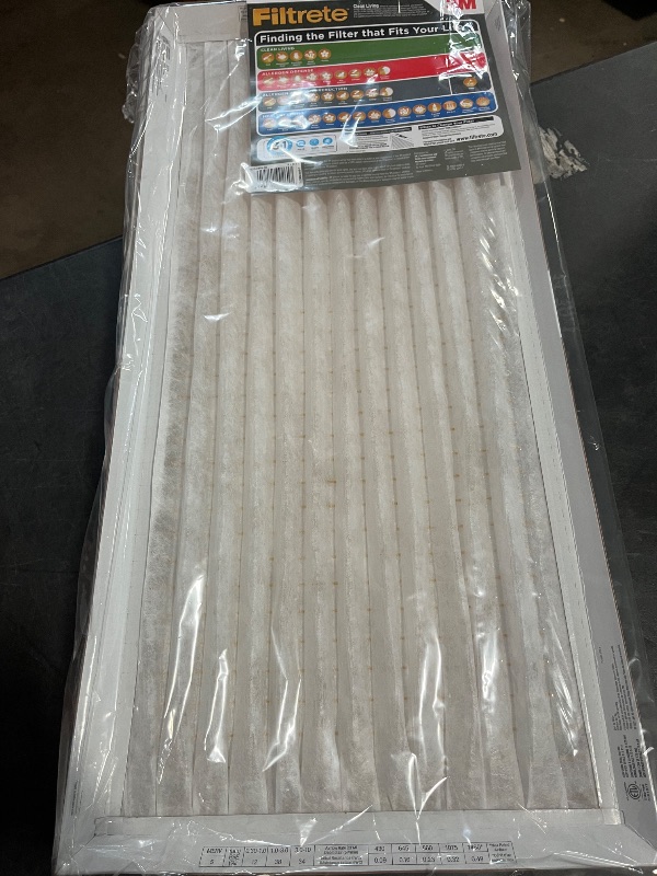 Photo 1 of Filtrete 14x30x1 Air Filter, MPR 300, MERV 5, Clean Living Basic Dust 3-Month Pleated 1-Inch Air Filters, 6 Filters (Pack of 1)