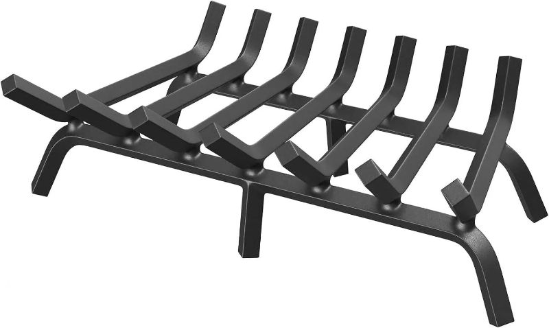 Photo 1 of Fireplace Grate 24 Inch Heavy Duty Wrought Iron Fireplace Log Grate, 3/4" Bar Fire Grates, Firewood Log Burning Rack for Outdoor Wood Stove Pit & Fireplace Log Holder Indoor
