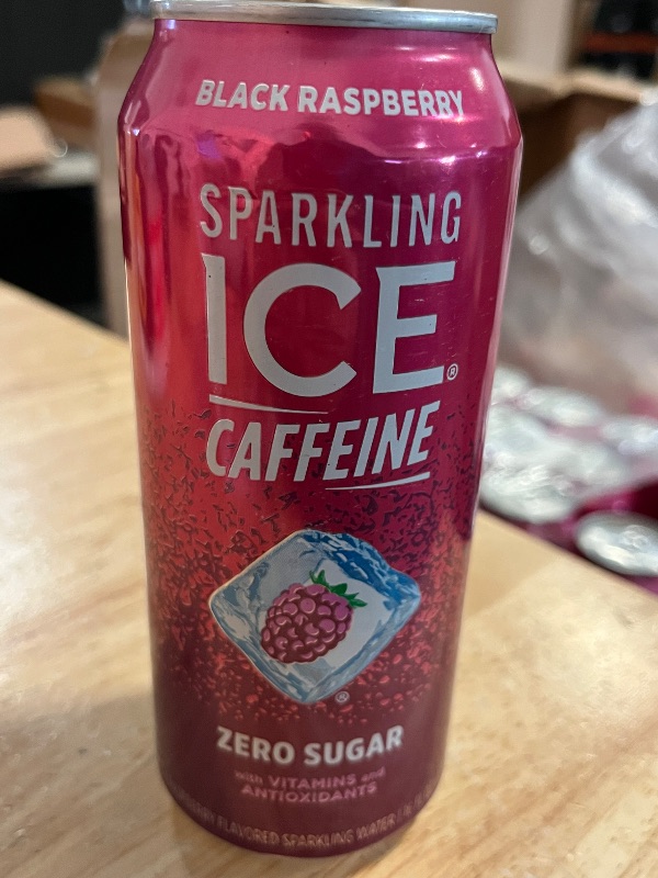 Photo 1 of Expires 9/17/26 Sparkling Ice Caffeine Black Raspberry Sparkling Water with Caffeine, Zero Sugar, with Antioxidants and Vitamins,16 fl oz Cans (Pack Of 12)
