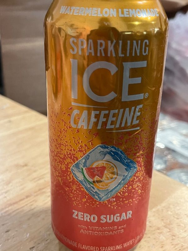 Photo 1 of Expires 8/27/26 Sparkling Ice Caffeine Watermelon Lemonade Sparkling Water with Caffeine, Zero Sugar, with Antioxidants and Vitamins,16 fl oz Cans (Pack Of 12)