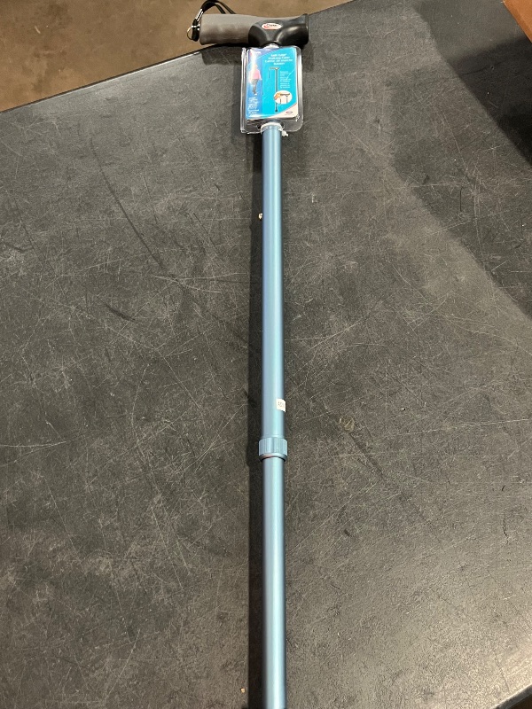 Photo 1 of Carex Soft Grip Walking Cane with Strap, Anti-Slip Walking Cane for Easy Maneuvering, Walk Stick for Seniors & Adults with Added Support and Adjustable for Balance, Supports up to 250 lbs, Blue

