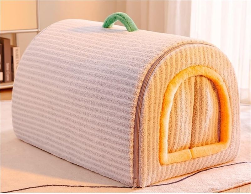 Photo 1 of Dog Bed with Cover Cave, Removable Soft Indoor Enclosed Huts, Warm Cave Dog Kennel House for Dog, Cat