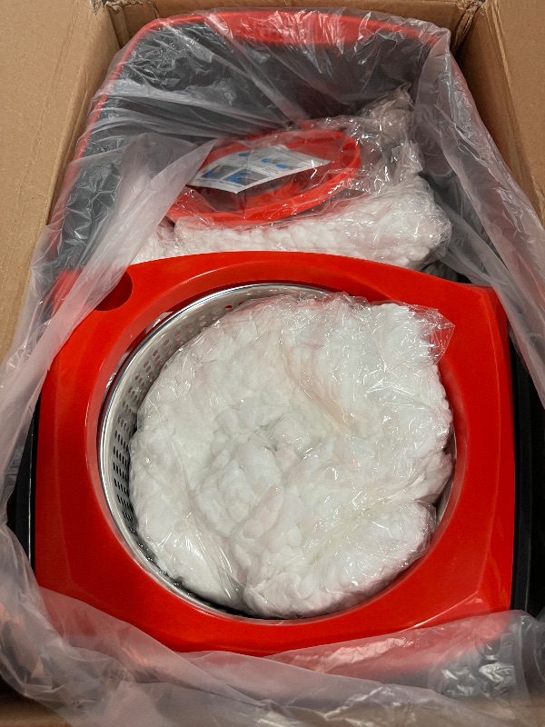 Photo 1 of FunClean 360° Spin Mop and Bucket Set with Wringer, 6 Extra Microfiber Heads, 61" Extended Handle for Effortless Floor Cleaning, 2X Wheel Design - Black
