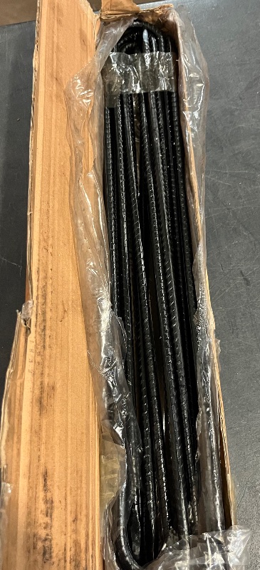 Photo 1 of 24 Inch Trampoline Stakes High Wind, 3/8 Inch Diameter Rebar Tent Anchors 8 Pack Heavy Duty U Stakes for Ground, Chain Link Fence, Swing Set, Soccer Goal (Black)
