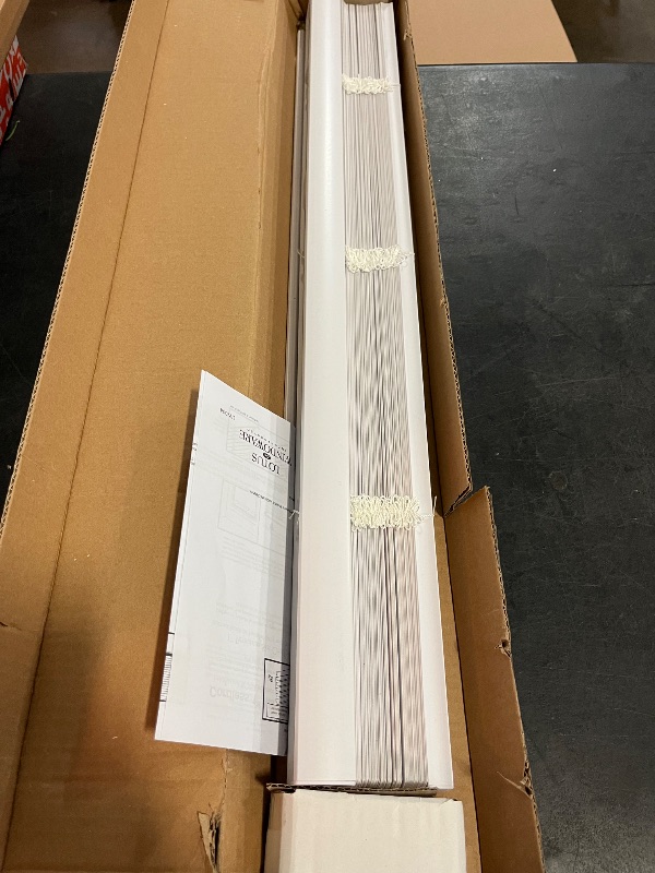 Photo 1 of LOTUS & WINDOWARE Cordless Mini Blind, 1" Vinyl Slats, 29" Wide x 72" Long - White, Window Blinds for Home and Office, Interior Door Blinds - Light Filtering
