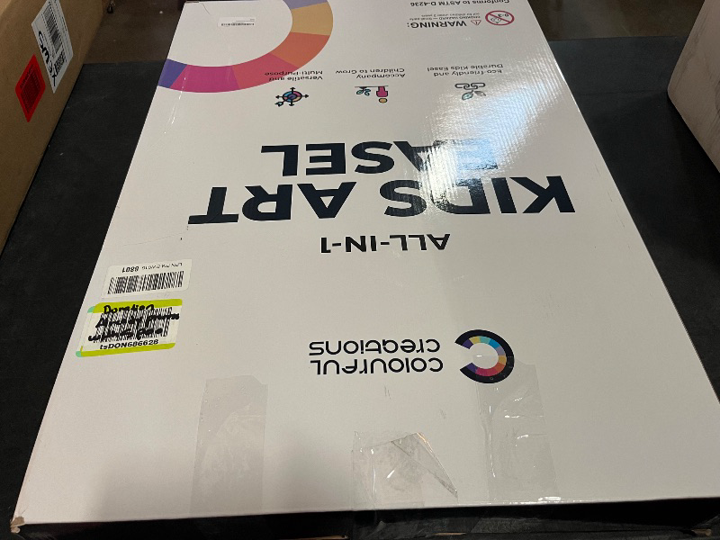 Photo 1 of Easel for Kids with 2 Drawing Paper Roll, Adjustable Kids Art Easel, Learning-Toy for 3,4,5,6,7,8 Years Old Boy & Girls, Wooden Chalkboard & Magnetic Whiteboard & Painting Paper Stand