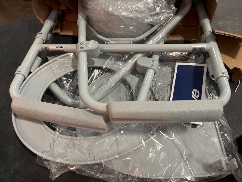 Photo 1 of Drive Medical Folding Steel Bedside Commode Chair - Portable 3-in-1 Toilet Solution - Adjustable Height - 7.5 Qt Bucket Included - Durable Powder-Coated Steel Frame - Supports Up To 350 Lb