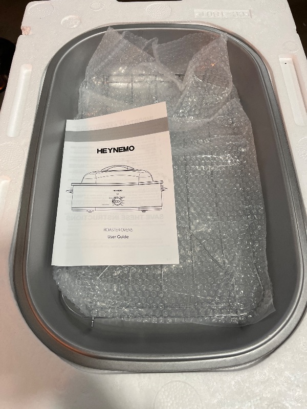 Photo 1 of Electric Roaster Oven with Visible & Self-Basting Lid, Large Turkey Roaster with Defrost Warm Function, Adjustable Temperature, Removable Pan Rack, Stainless Steel, Silver
