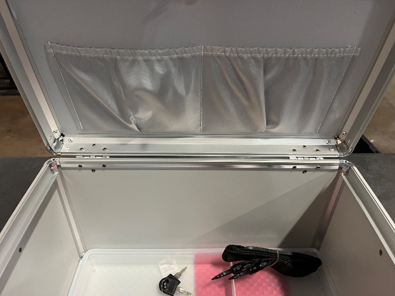 Photo 1 of Medicine Storage Box with Key - 15 x 8.7 x 9.4 Inches -Empty Lock First Aid Box for Drugs & Pill, Medical Organizer Container For Home/Outdoor (Silver/X-Large)
