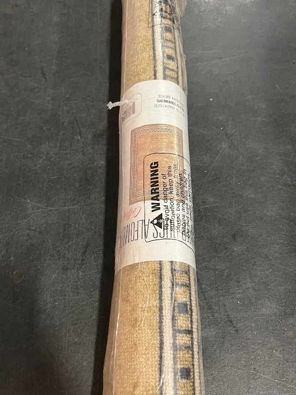 Photo 1 of Antep Rugs Alfombras Modern Bordered 3x5 Non-Skid (Non-Slip) Low Profile Pile Rubber Backing Indoor Area Rugs (Brown, 3' x 5')
