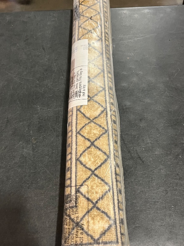 Photo 1 of Antep Rugs Alfombras Modern Bordered 3x5 Non-Skid (Non-Slip) Low Profile Pile Rubber Backing Indoor Area Rugs (Brown, 3' x 5')
