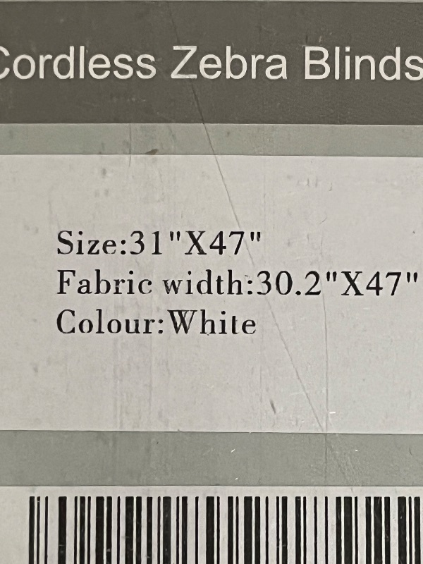 Photo 1 of Persilux Cordless Zebra Blinds for Windows Free-Stop Roller Windows Shades (31" W X 47" H, White) Dual Layer Light Control for Day and Night, Light Filtering Sheer Shades for Home, Easy to Install