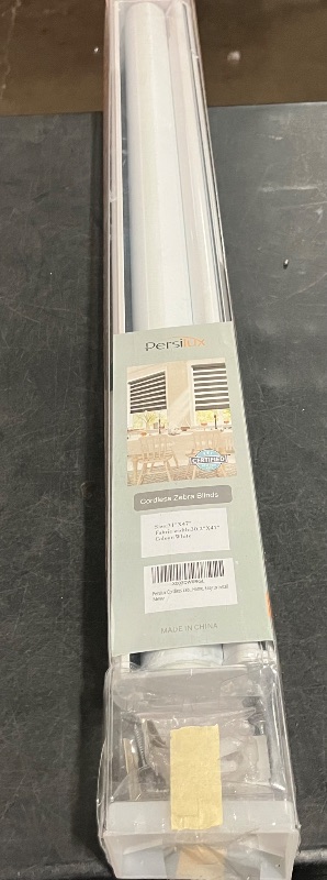 Photo 1 of Persilux Cordless Zebra Blinds for Windows Free-Stop Roller Windows Shades (31" W X 47" H, White) Dual Layer Light Control for Day and Night, Light Filtering Sheer Shades for Home, Easy to Install