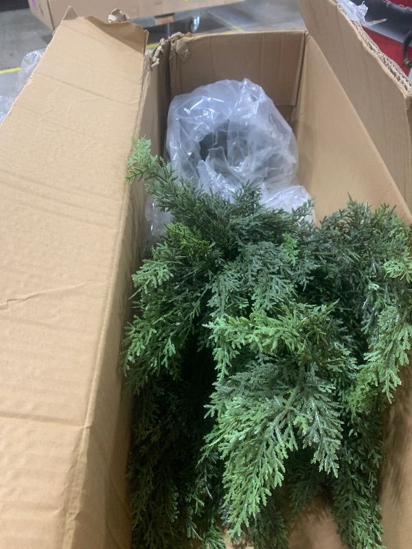 Photo 1 of 3.5ft Artificial Topiary Trees Set of 2 Faux Cedar Trees UV Resistant Bushes Potted Plants Artificial Shrubs for Outdoor Indoor Front Porch Garden