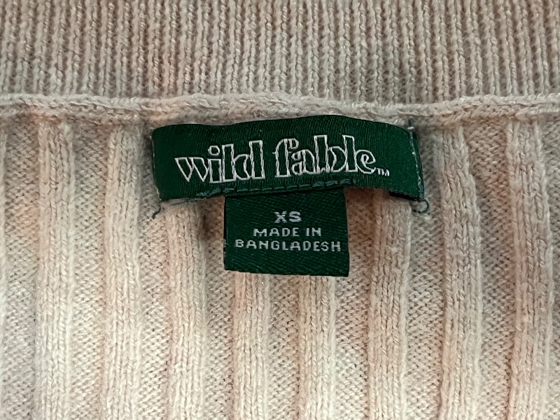 Photo 1 of (XS) Wild Fable Girls Knitted Ruffle Long Sleeve Button Up