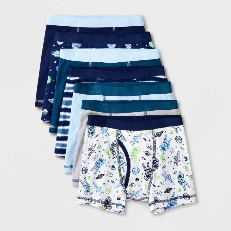 View 1 of (S) Boys' 7pk Space Boxer Briefs - Cat & Jack™ Blue/White S
