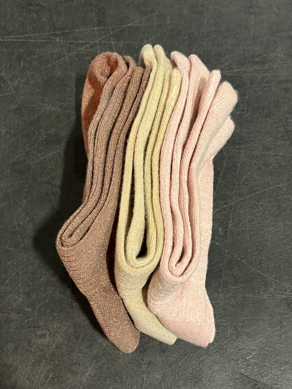 Photo 1 of (4-10) Womens Shimmer Mid Crew Socks , 3 Pair 