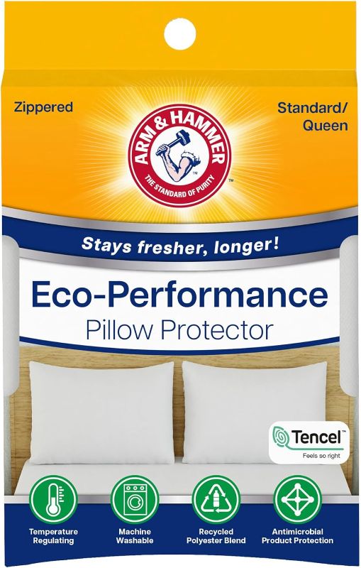 Photo 1 of Arm & Hammer Eco Performance Zippered Pillow Protector with Tencel, 2-Pack, Standard/Queen
