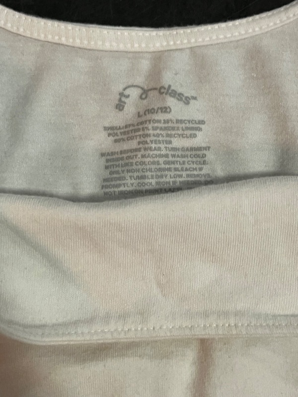 Photo 1 of (L) Kids GIrls Crop Tank Top , White 