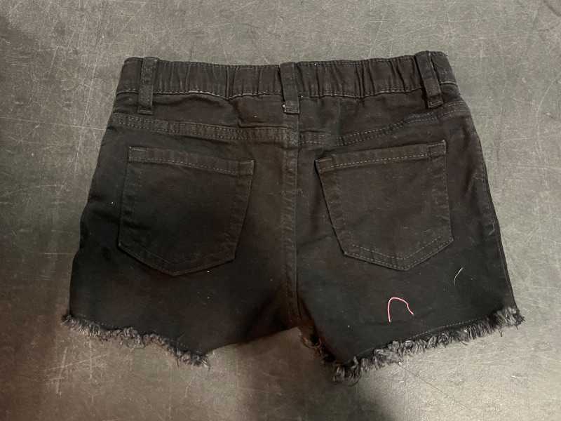 Photo 1 of (S) Girls' Cutoff Mid-Rise Jean Shorts - Cat & Jack™ Black S: Adjustable Waistband, Stretch Denim
