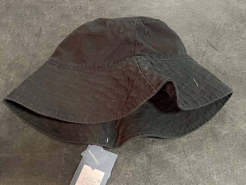 Photo 1 of (O/S) Reversible Bucket Hat - Universal Thread™ Black: Cotton, Midweight Fabric, Pull-on, Solid Pattern, One Size, Hand Wash
