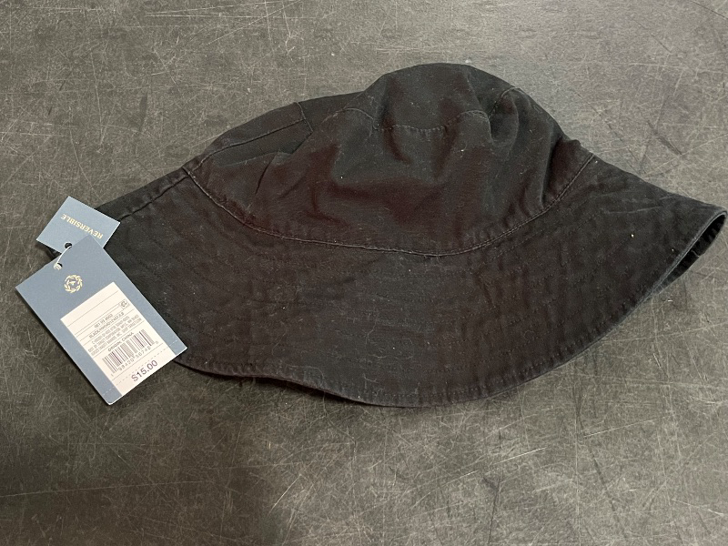 Photo 1 of (O/S) Reversible Bucket Hat - Universal Thread™ Black: Cotton, Midweight Fabric, Pull-on, Solid Pattern, One Size, Hand Wash
