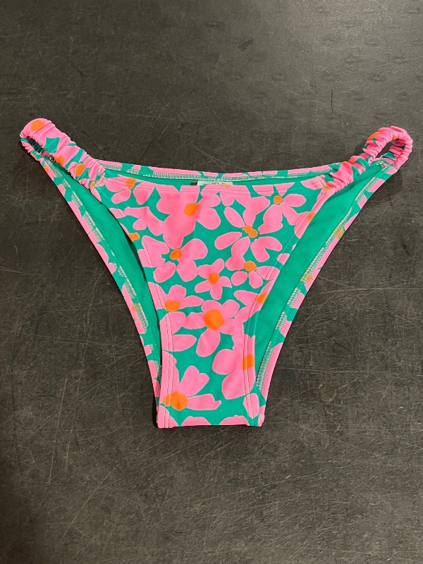 Photo 1 of (S) Women's Shirred Straps Low-Rise High Leg Extra Cheeky Bikini Bottom - Wild Fable™ Pink S
