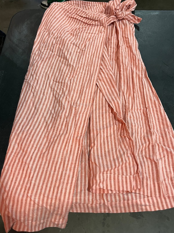 Photo 1 of (S) Women's MIDI Wrap Skirt - Universal Thread™ Pink/Orange Striped S
