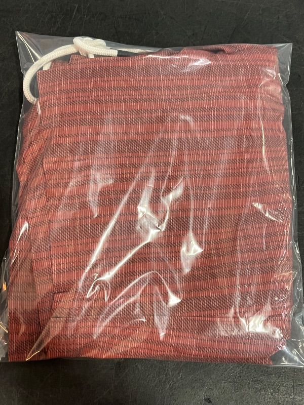 Photo 1 of (M) Men's 5" Striped Swim Shorts - Goodfellow & Co™ Dark Red M: Recycled Polyester, Spandex, UPF 50+, Built-in Brief
